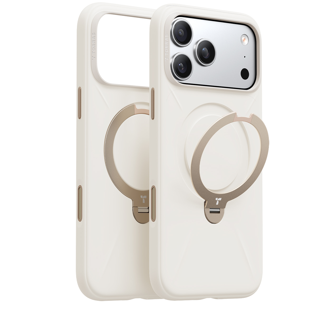 Torras Case for iPhone 17 Pro / MagSafe Compatible / Built-in Grip / Soft Silicone / Baby Powder