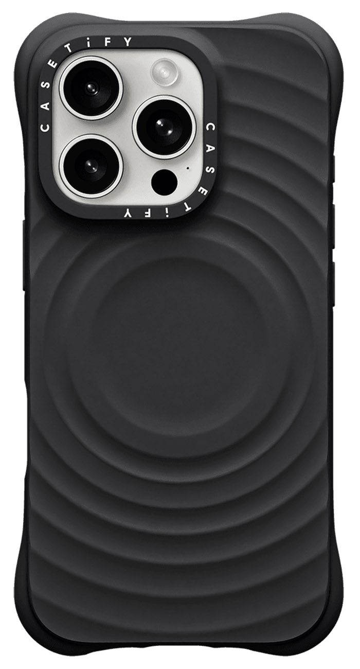 كفر CASETiFY Ripple لايفون 16 برو / يدعم MagSafe / ضد الطيحات / اسود