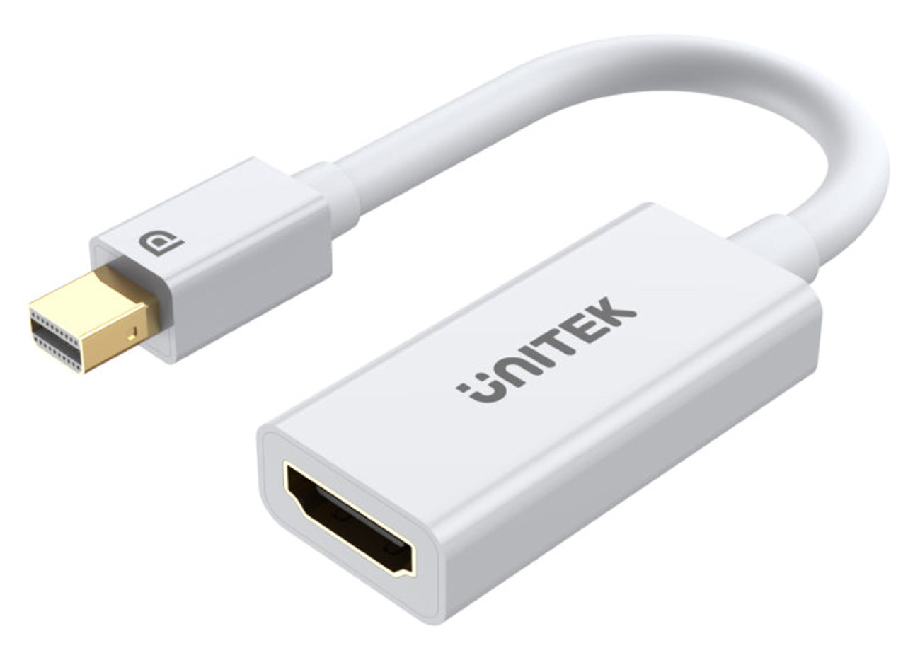 وصلة يونيتك لتحويل مدخل Mini DisplayPort الى مدخل HDMI / دقة 4K / معدل تجديد 30Hz / طول 20 سم