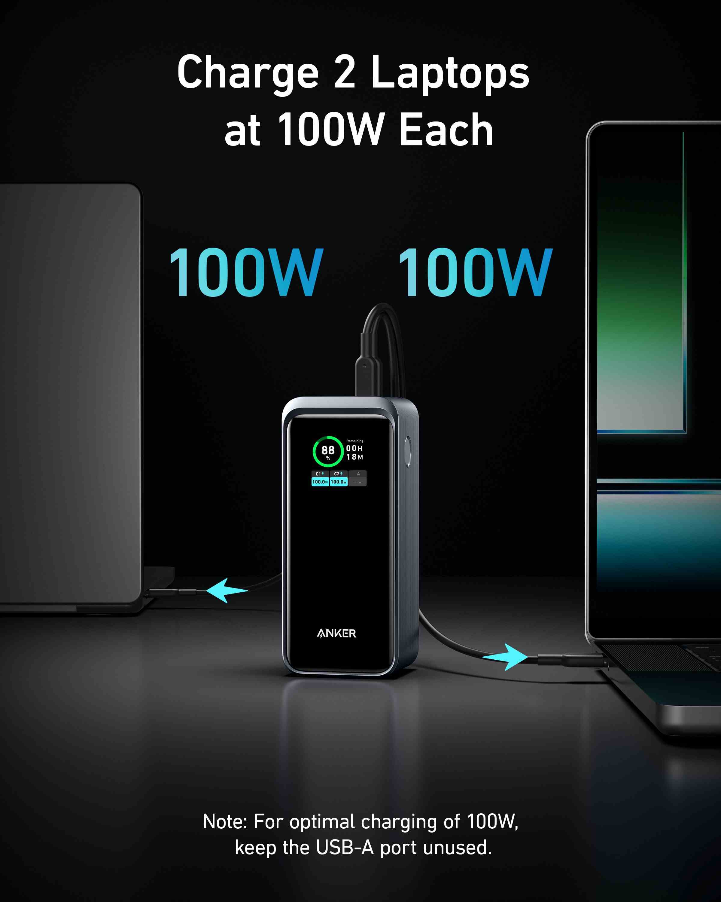 Anker Prime Power Bank / 20000 mAh Capacity / 2 USB-C Port & 1 USB