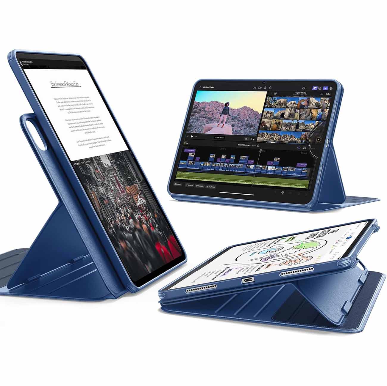 ESR Magnetic Case for iPad Pro 11 inch 2025 & 2024 / Built-in Stand / Blue