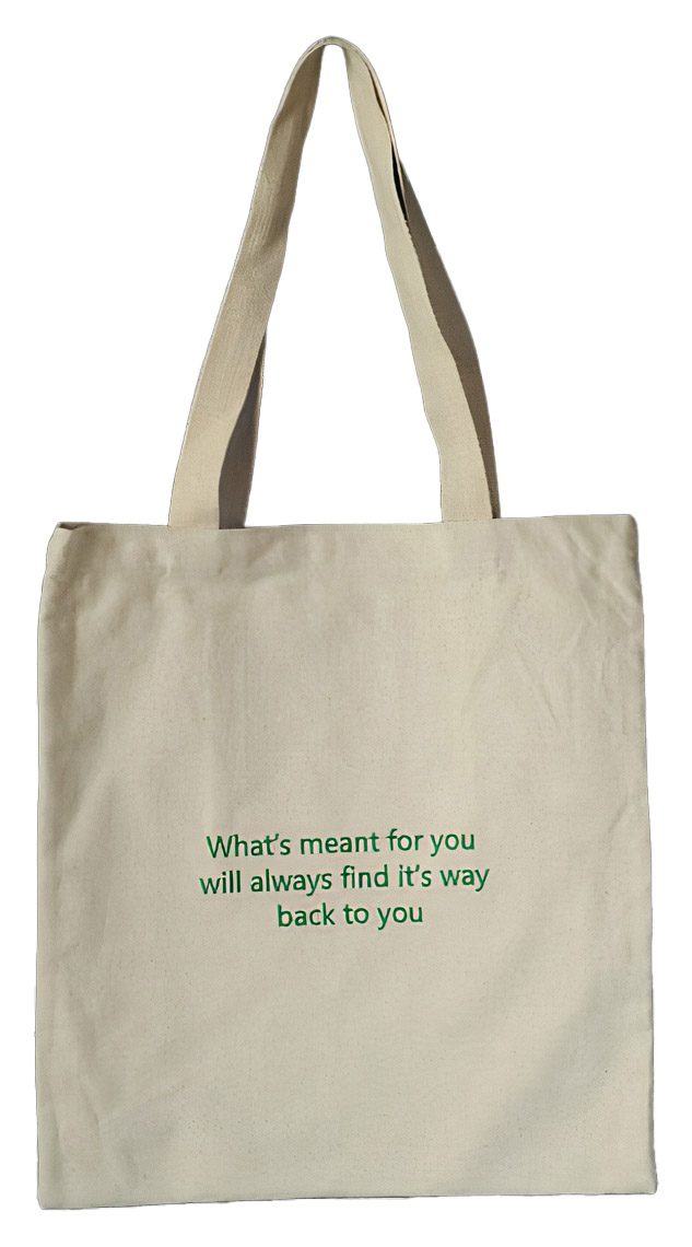 شنطة Tote Bag من Sada / مع تطريز What’s Meant For You / ابيض