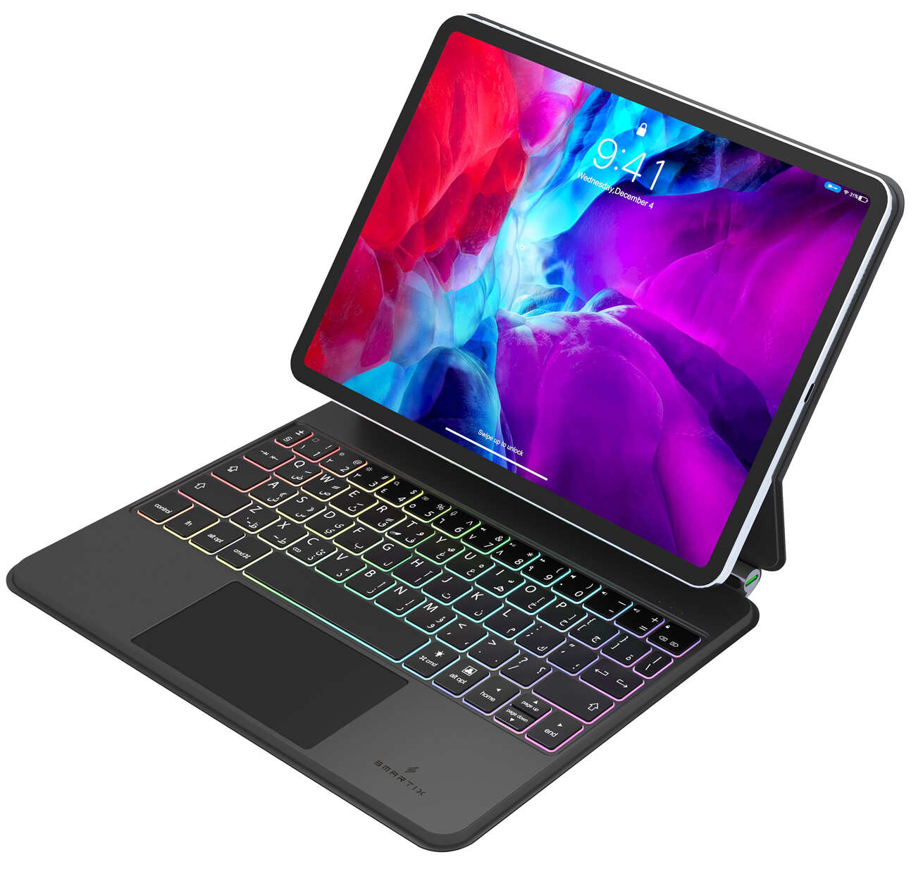 Smartix Magnetic Backlit Keyboard & Trackpad for iPad Pro 11 inch / Arabic & English