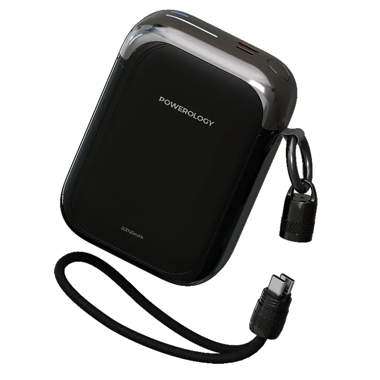Powerology Power Bank 20,000 mAh / with Type-C cable / Type-C Port & Lightning Port / 22.5W / Black
