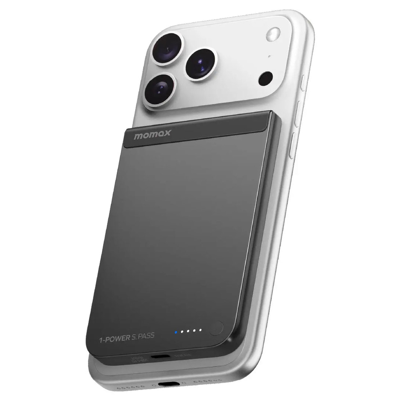 Momax Power S.Pass Magnetic Power Bank / 5000mAh / with Qi2 Technology / Black