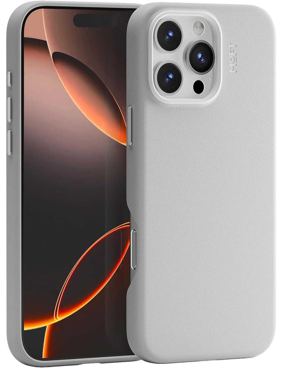 كفر موفت Snap لايفون 16 برو ماكس / يحمي من الطيحات / يدعم MagSafe / جلد نباتي / لون Misty Cove