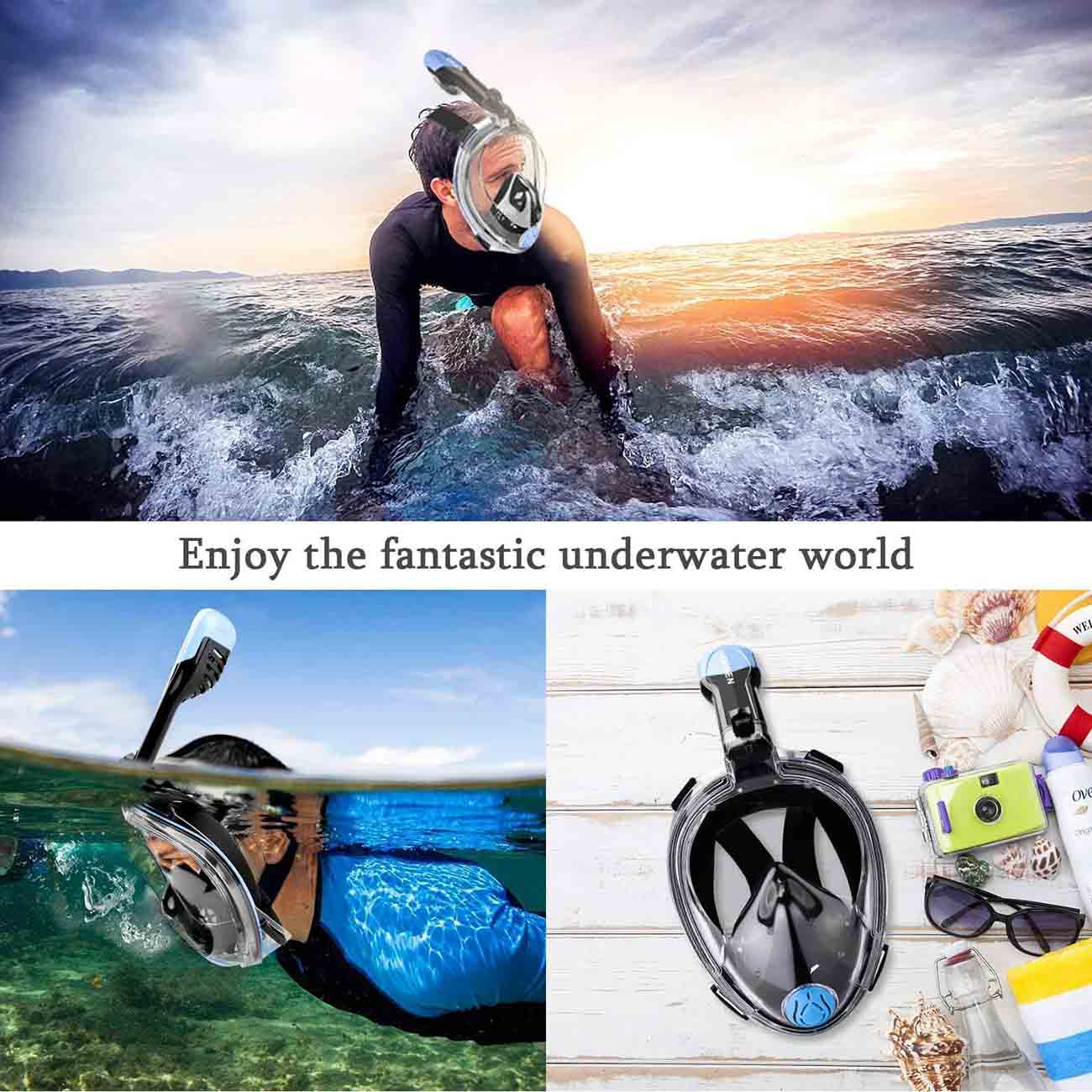 Orsen Adult Diving Mask / Full Face Coverage / With Camera Mount ...