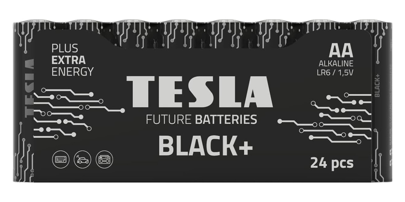 بطاريات TESLA Black بلس نوع AA / حزمة من 24 بطارية