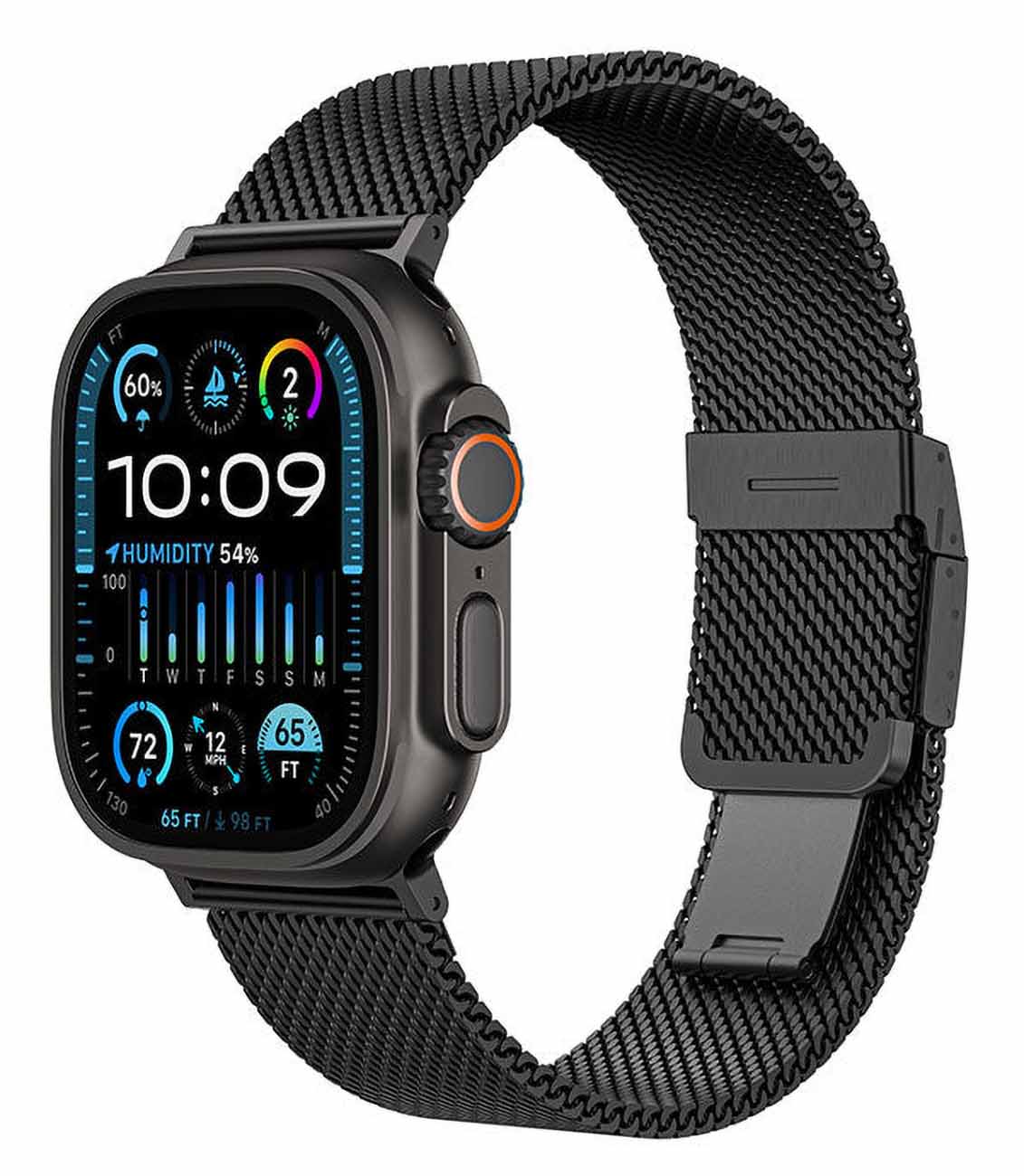 AmazingThing Premium Strap for Apple Watch / Size 46 / Metal Design / Scratch-Resistant / Black