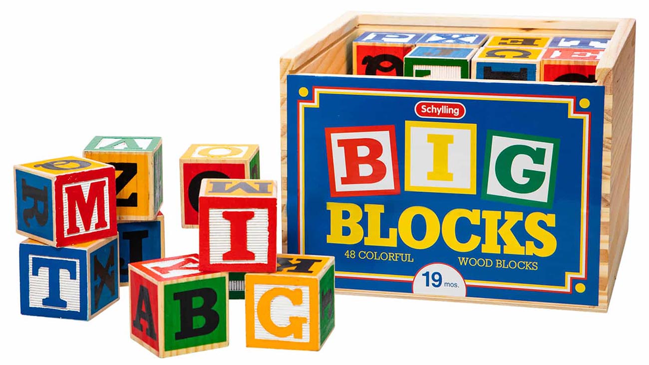 Schylling English Letter Blocks Toy / For Teaching & Developing Children Skills