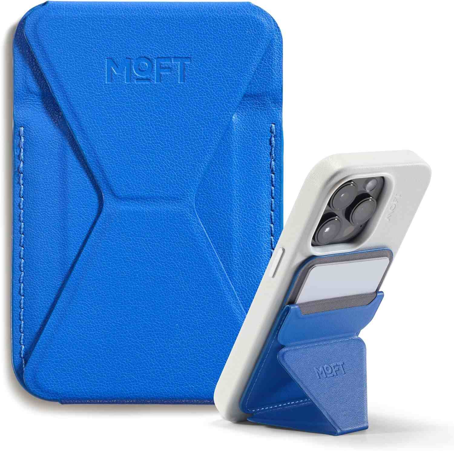 MOFT Magnetic Phone Stand / Built-in Wallet / Supports MagSafe / Sapphire