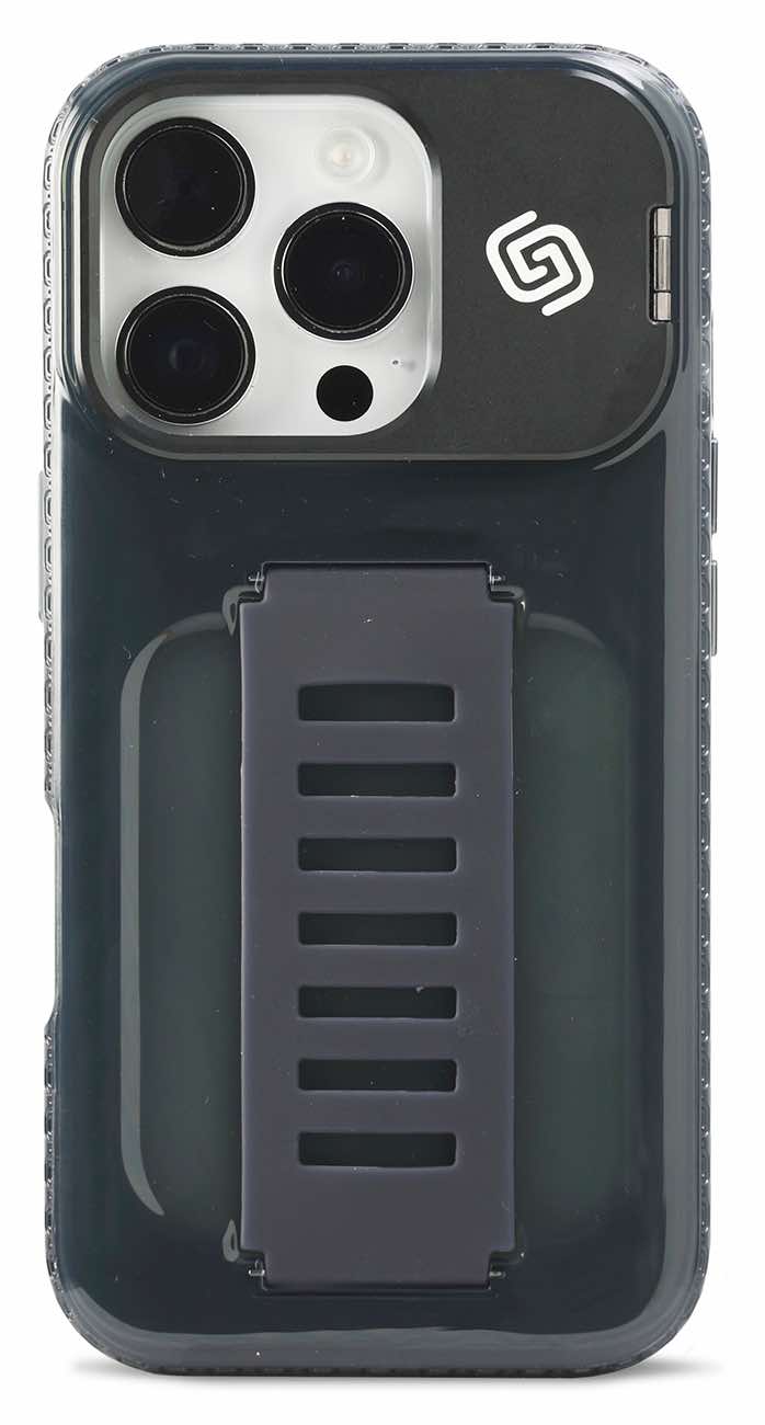 Grip2u Boost Case for iPhone 16 Pro / Built-in Grip & Stand / Drop Resistant / Smoky