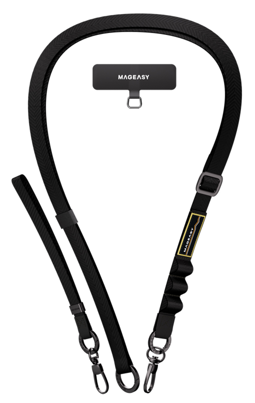 MagEasy Phone Lanyard With Wrist Strap / Adjustable Length / Black