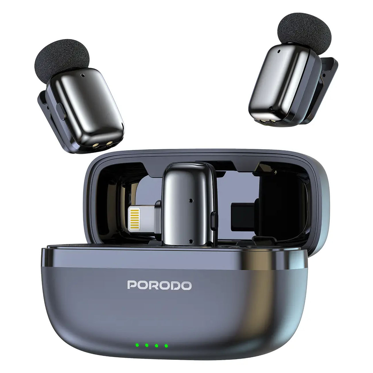 Porodo Wireless Mic / With Lightning connector / Noise Cancellation / 25 Hours of Use