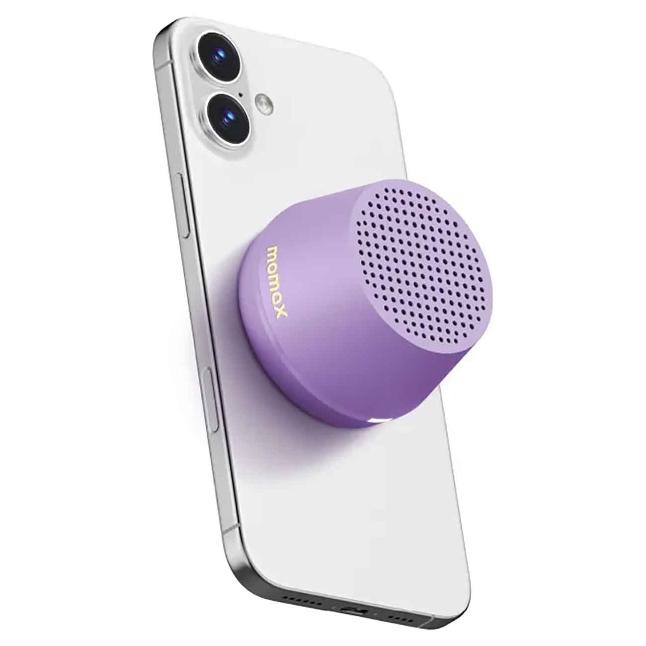 Momax 1-Vibe Go Lite Magnetic Wireless Speaker / Water-Resistant / Used as a Phone Stand / Purple