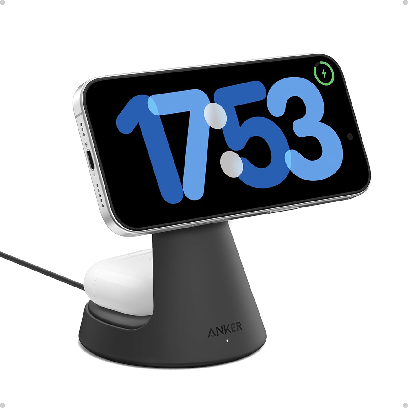 Anker Wireless Charger Stand / Charges Phone + Airpods / Supports Magsafe