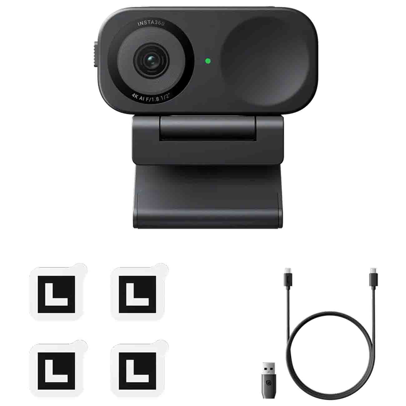 Insta360 Link 2C Standard Webcam Bundle / 4K Resolution / Noise Cancellation / Mobile App Control