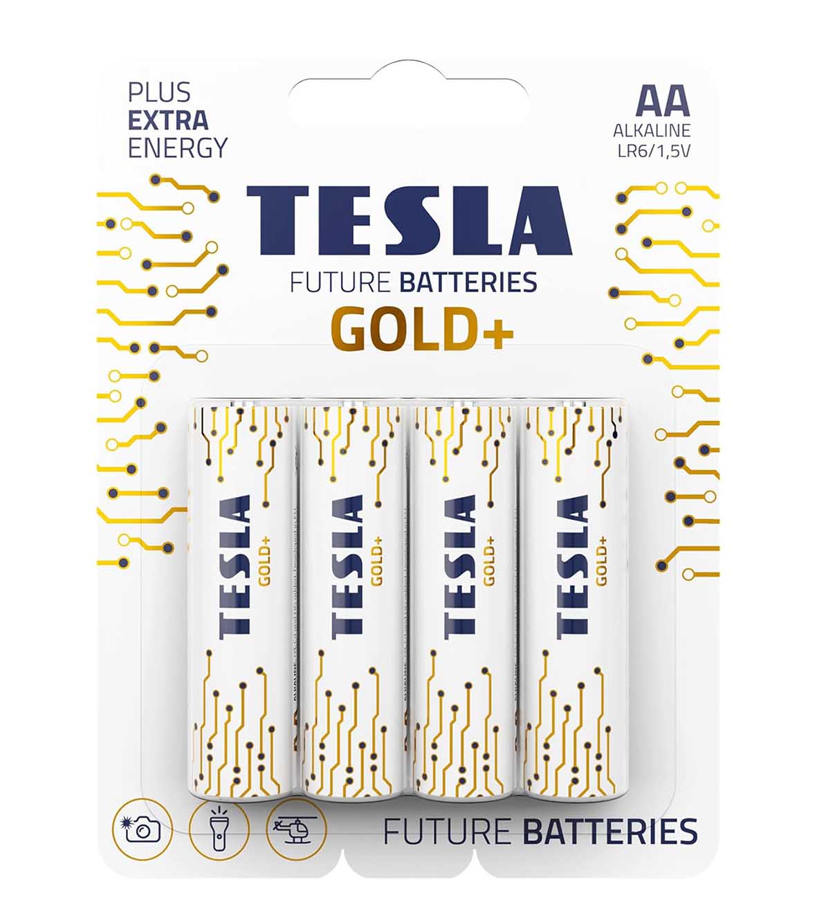 بطاريات TESLA Gold بلس نوع AA / حزمة من 4
