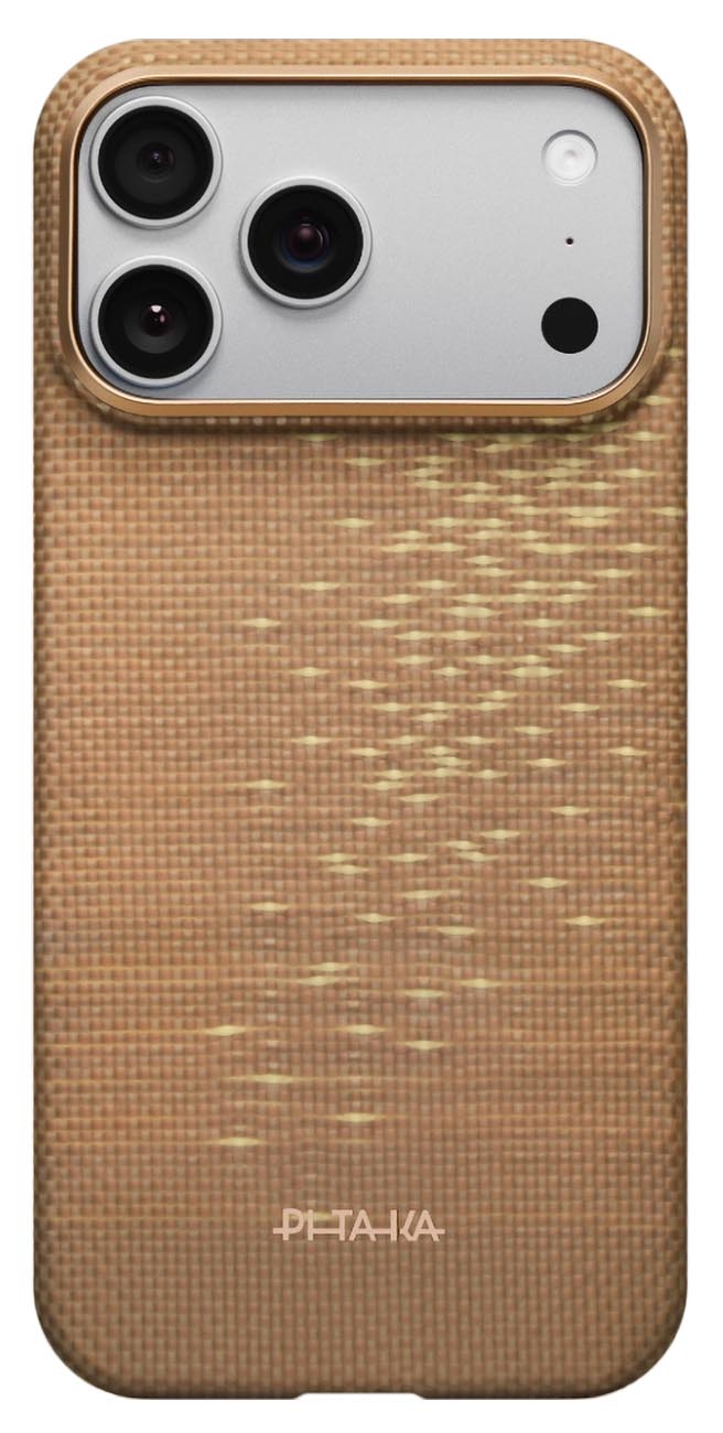 PITAKA Case for iPhone 17 Pro / Supports MagSafe / Slim & lightweight / Golden Glint