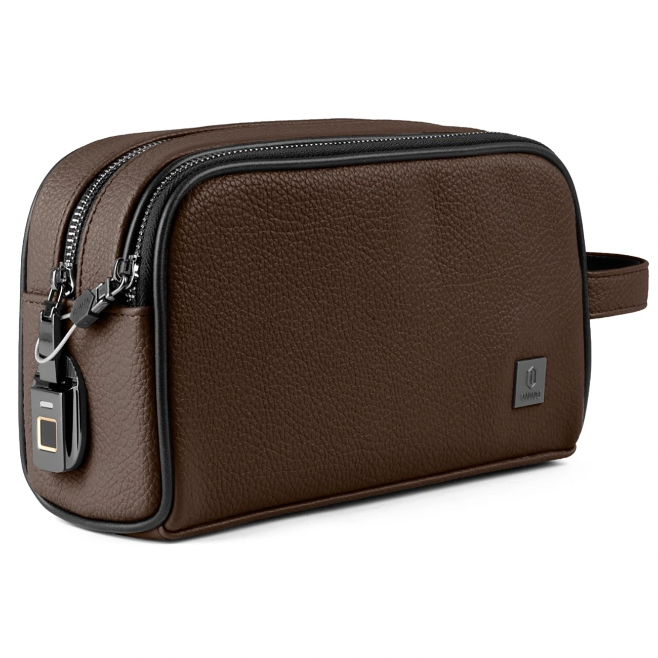 شنطة يد من WiWU / مع قفل ببصمة الاصبع / مساحة تخزين كبيرة / مقاومة للماء / بني