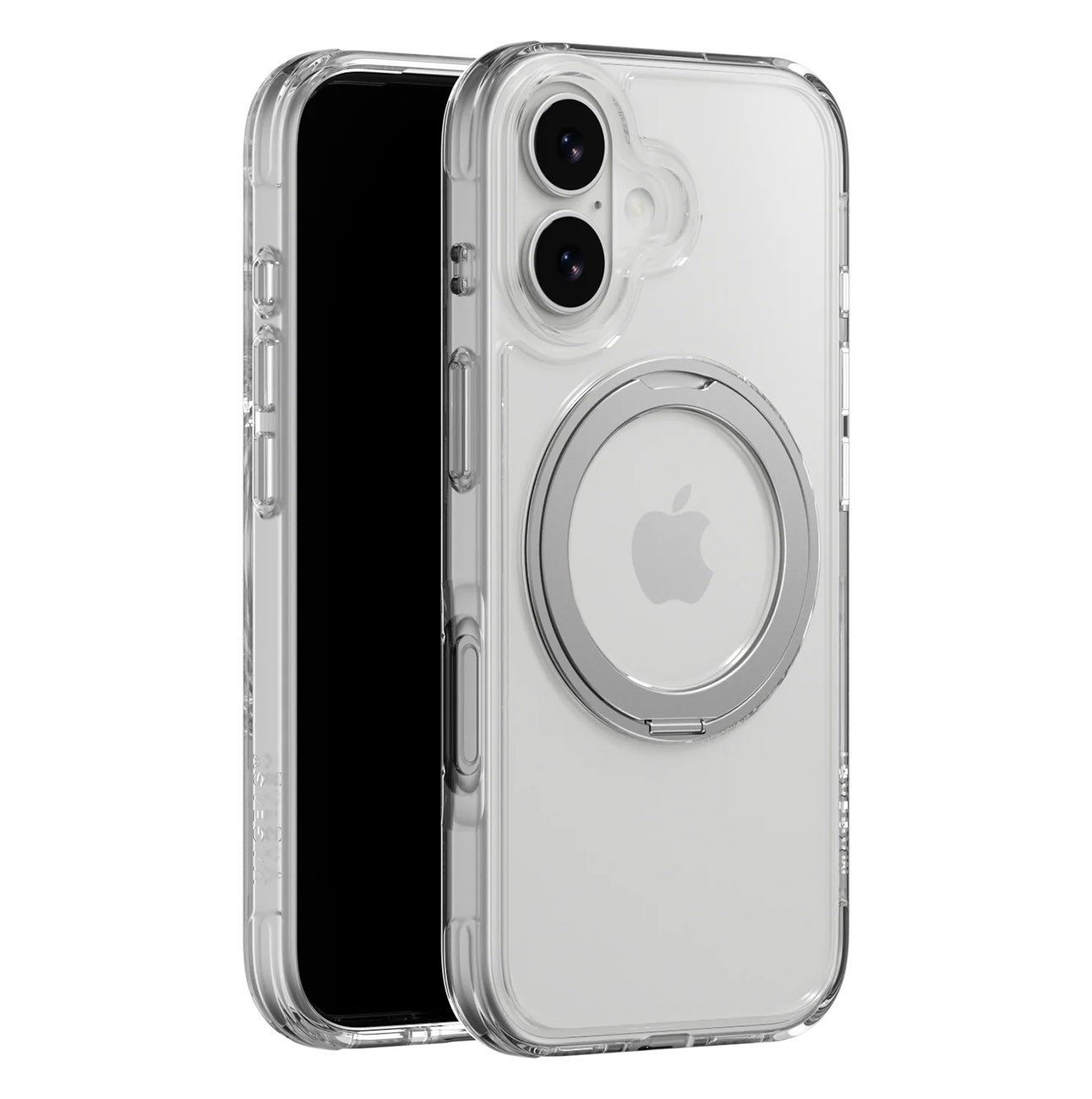 MagEasy MagStand Case for iPhone 17 / Built-in Grip + Stand / Supports MagSafe / Clear