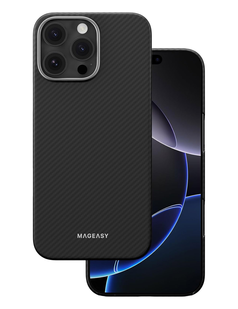 كفر لايفون 16 برو ماكس من MagEasy / يدعم MagSafe / ضد الطيحات / نحيف و خفيف / اسود