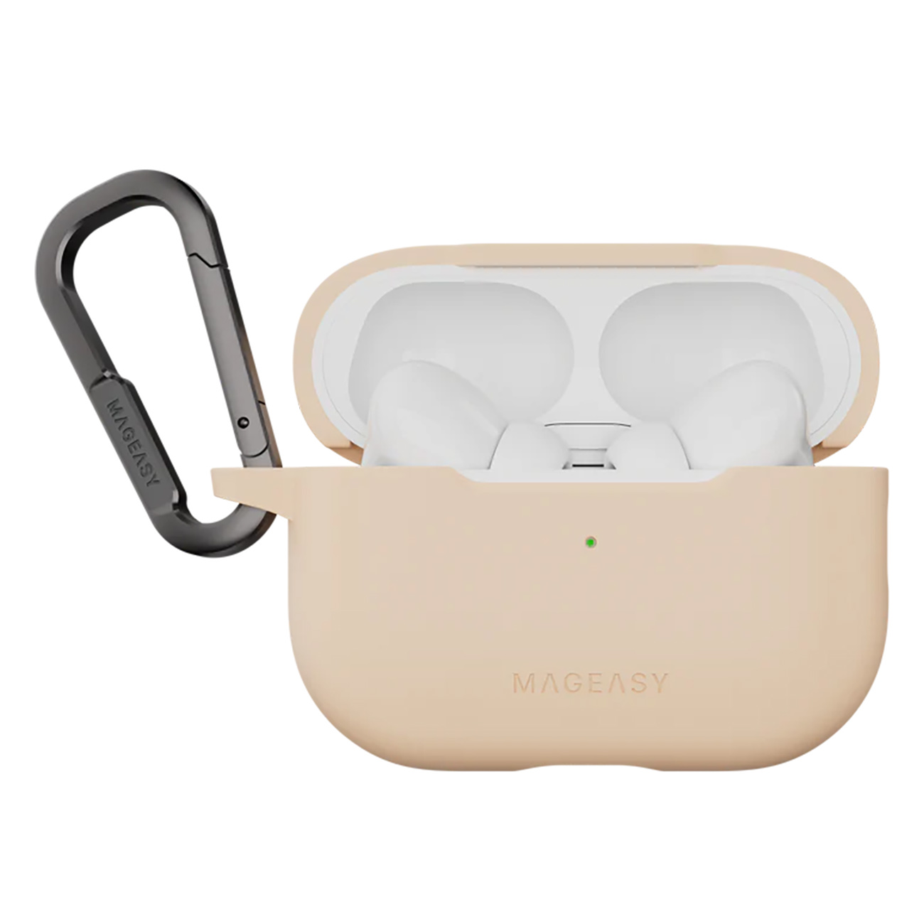 كفر Mageasy لسماعة ابل AirPods برو 1 و 2 / تصميم انيق / يحمي من الطيحات / Shell Pink