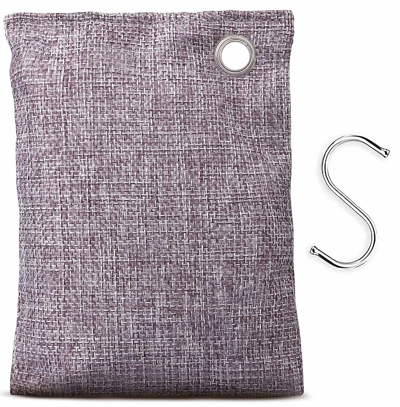 Bamboo Charcoal Air Purifying Bag / Small & Useful / reduce odors / Metal Hanger