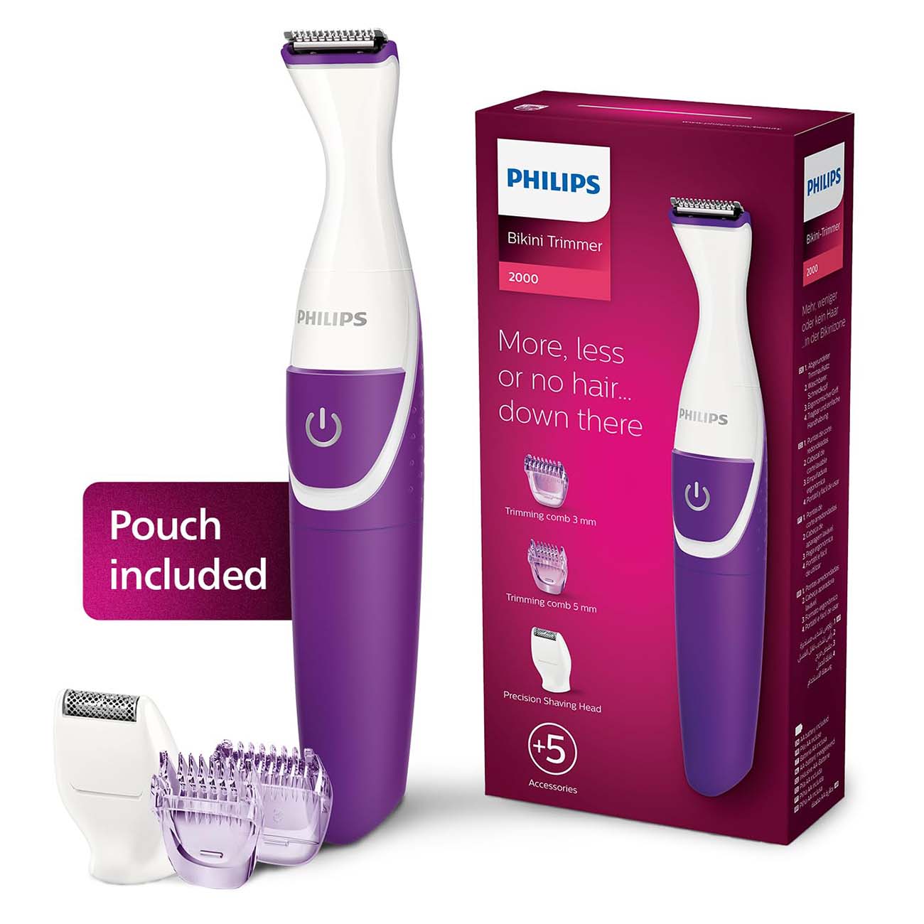 Philips Body Trimmer / Battery-Operated / Practical Design / 5 Additional Heads