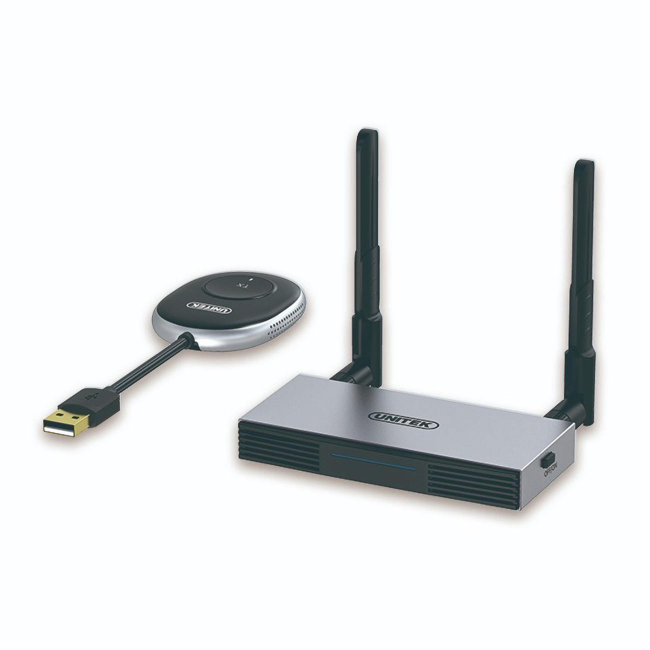 Unitek Wireless Converter / USB to HDMI & VGA / 1080p Resolution / 3.5mm Audio / 50m Range