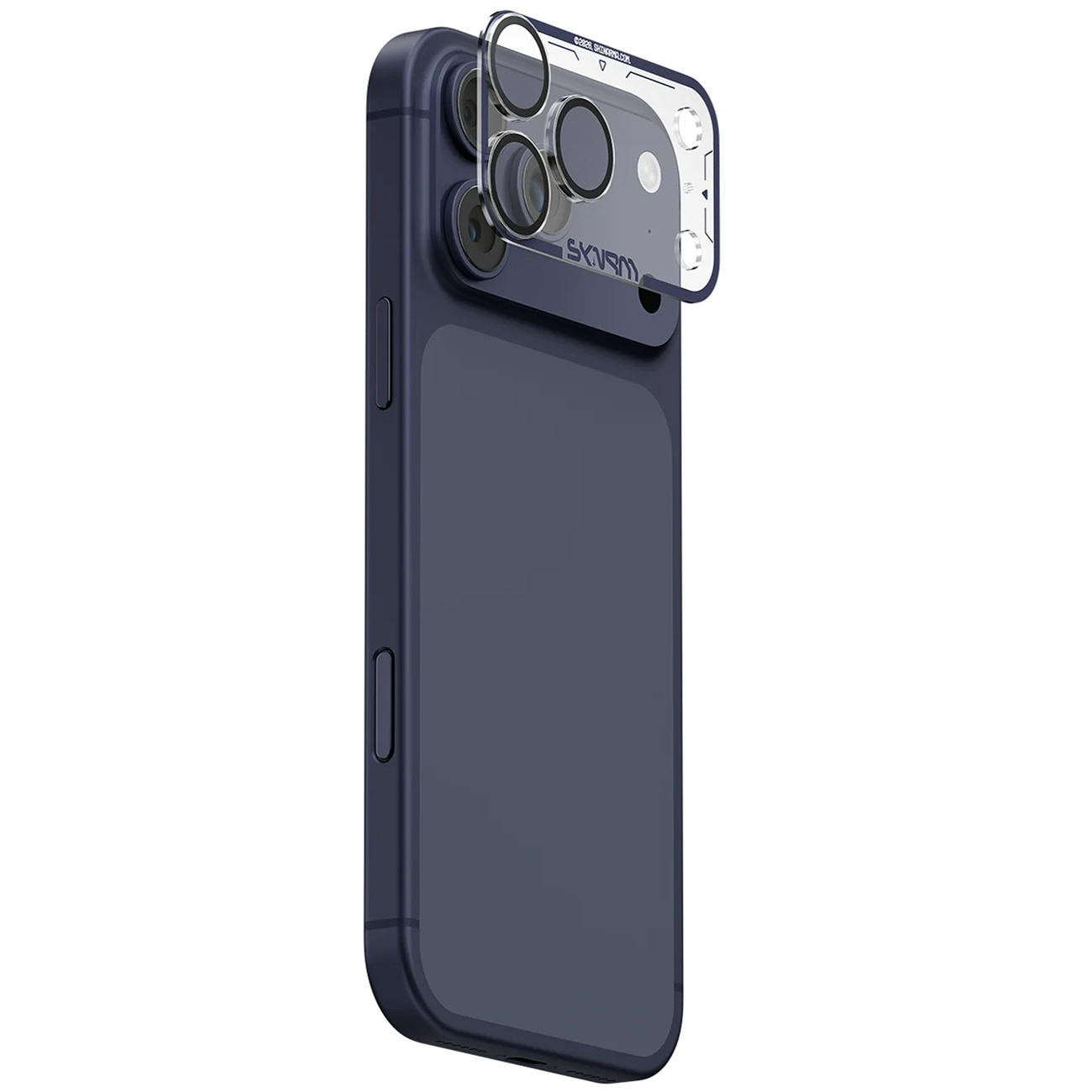 حماية شفافة لعدسة الكاميرا من SKINARMA / لايفون 17 برو ماكس / تغطية كاملة / ازرق