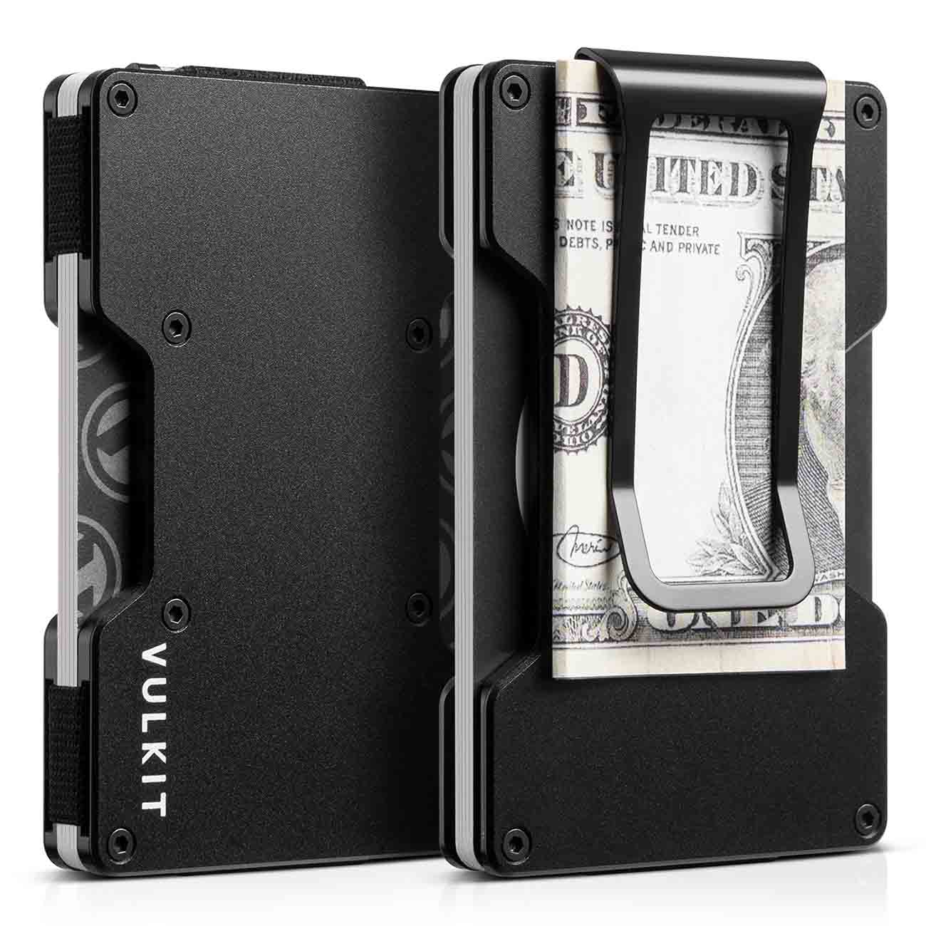 VULKIT Card Holder / RFID Protection / Holds Up to 15 Cards / Black