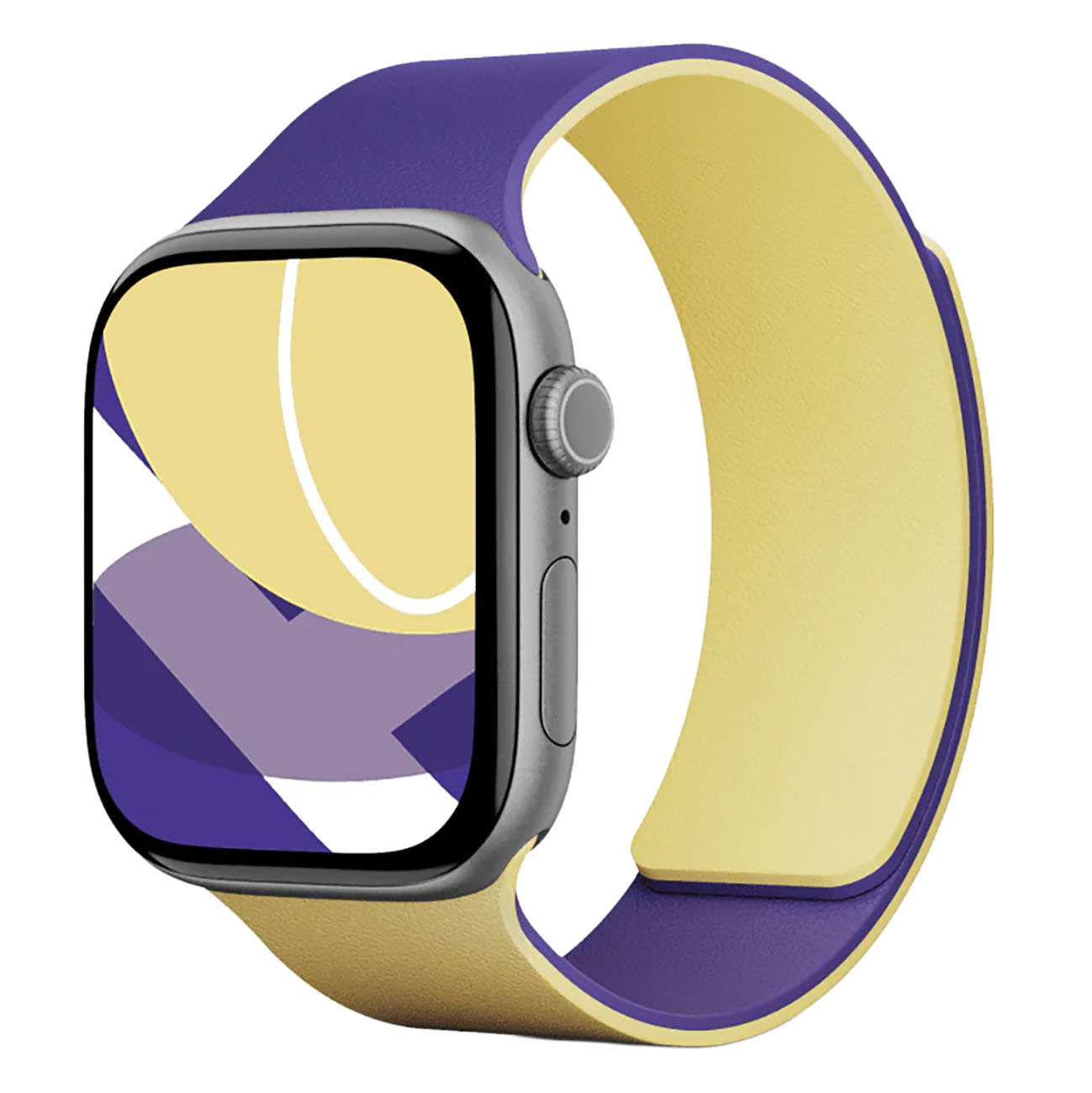 Moft Snap Apple Watch Band / 40 / 41 / 42 / Magnetic / Silicone / Reversible / Purple & Yellow