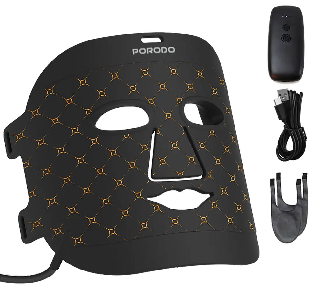 قناع العناية بالوجه من بورودو / مع تقنية الضوء الاحمر / يعمل بالبطارية / مع ريموت تحكم 