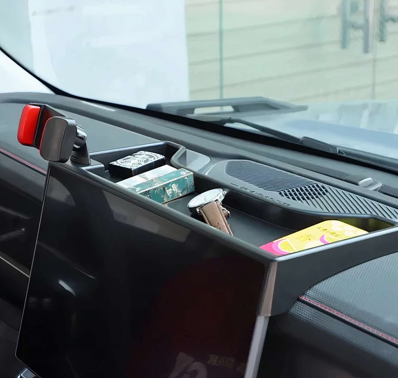 Storage Box for Jetour Traveler T2 Car Dashboard + Black Stand for Phone Mounting