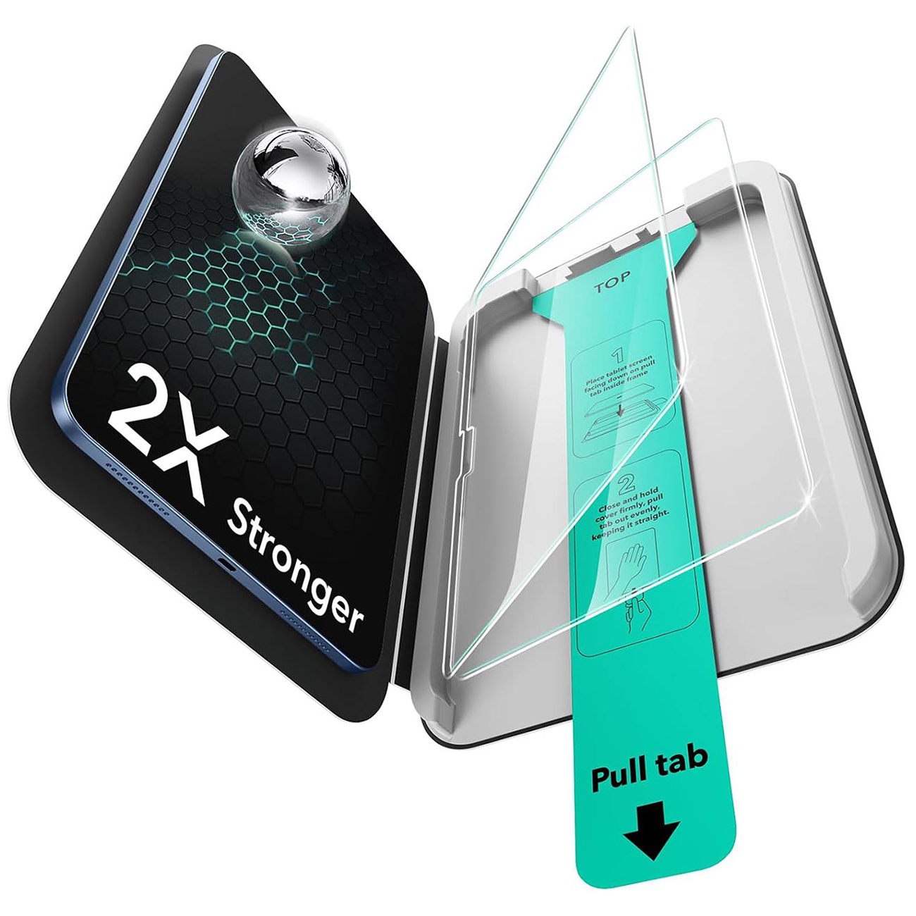 حماية شاشة لايباد ميني 7 و ايباد ميني 6 من ESR / ضد الطيحات / زجاج شفاف / قطعتين 