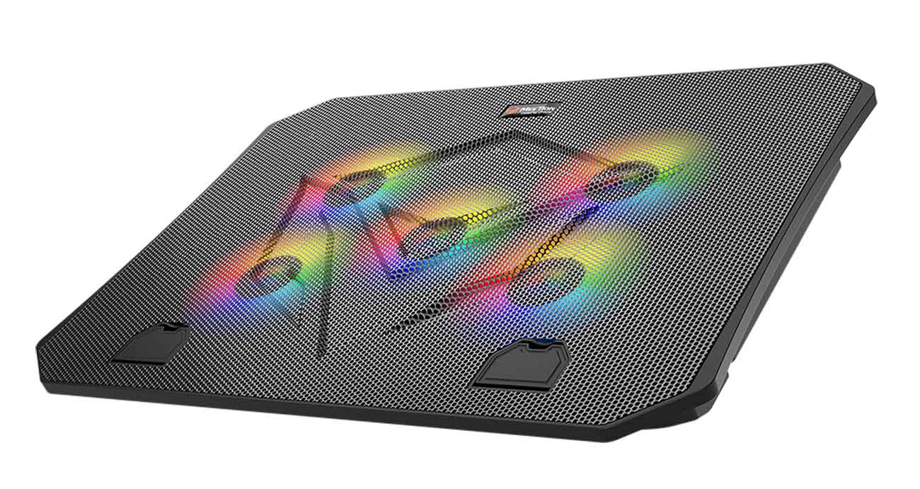 قاعدة تبريد لابتوب CP3030 من Meetion / اضاءة RGB / تشغيل هادئ / طول متغير / تدعم حتى حجم 15.6 انش