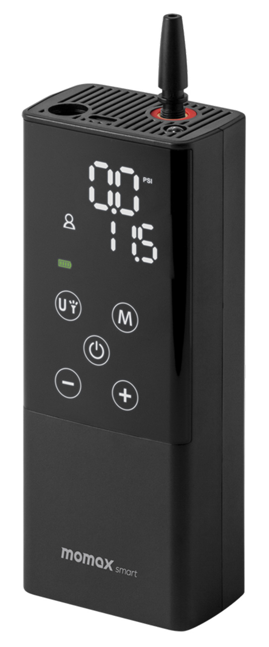 منفاخ الاطارات الذكي و المتنقل من Momax / تحكم من الجوال / مع فلاش لايت