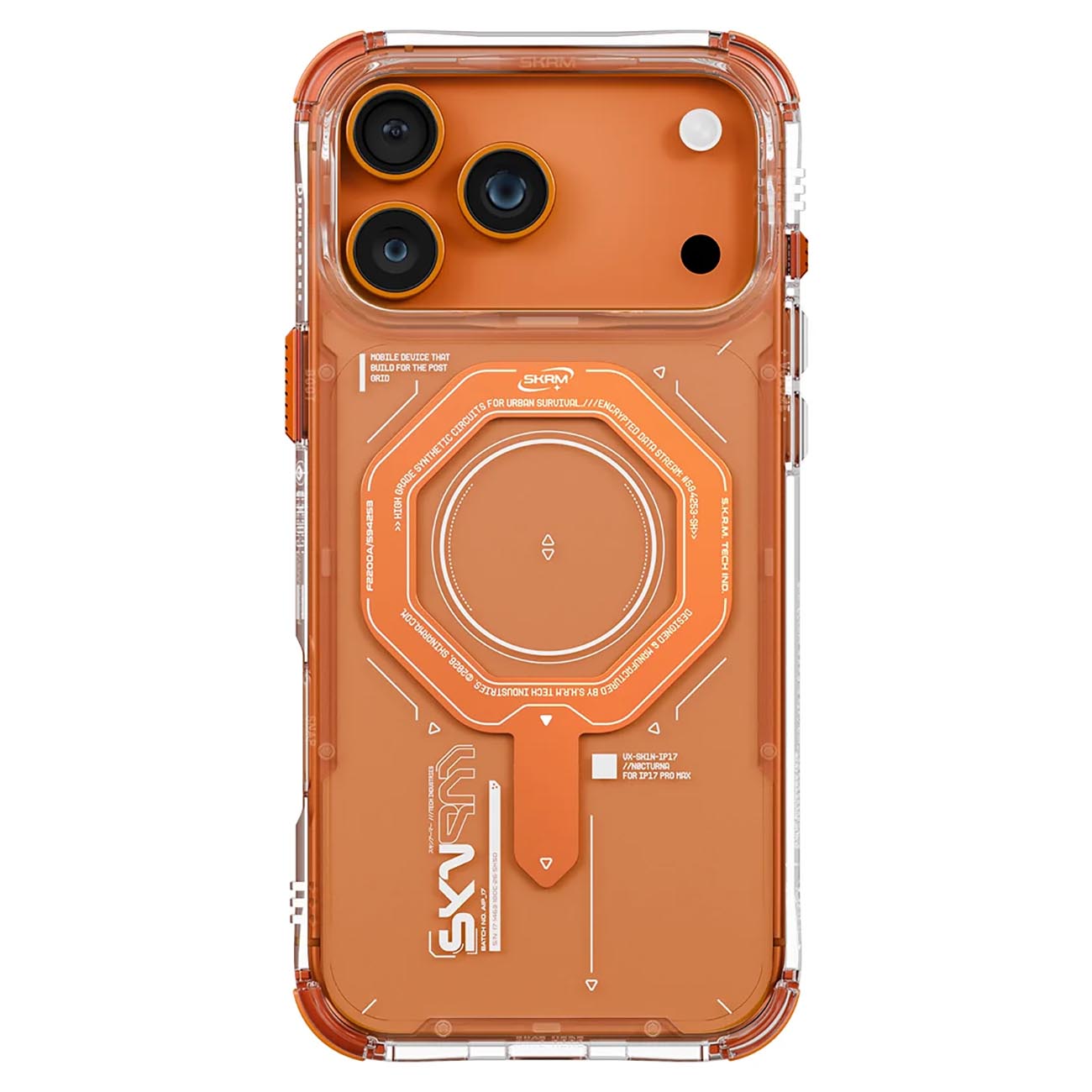 Skinarma Magma Case for iPhone 17 Pro Max / Supports MagSafe / Drop-Resistant / Clear & Orange