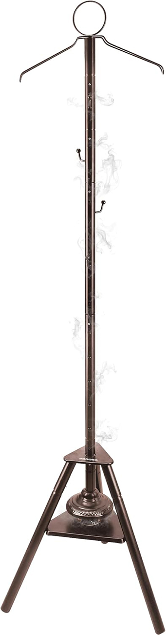 ستاند ملابس مع مبخرة مدمجة من بورودو / معدن قوي / ثبات عالي / بني