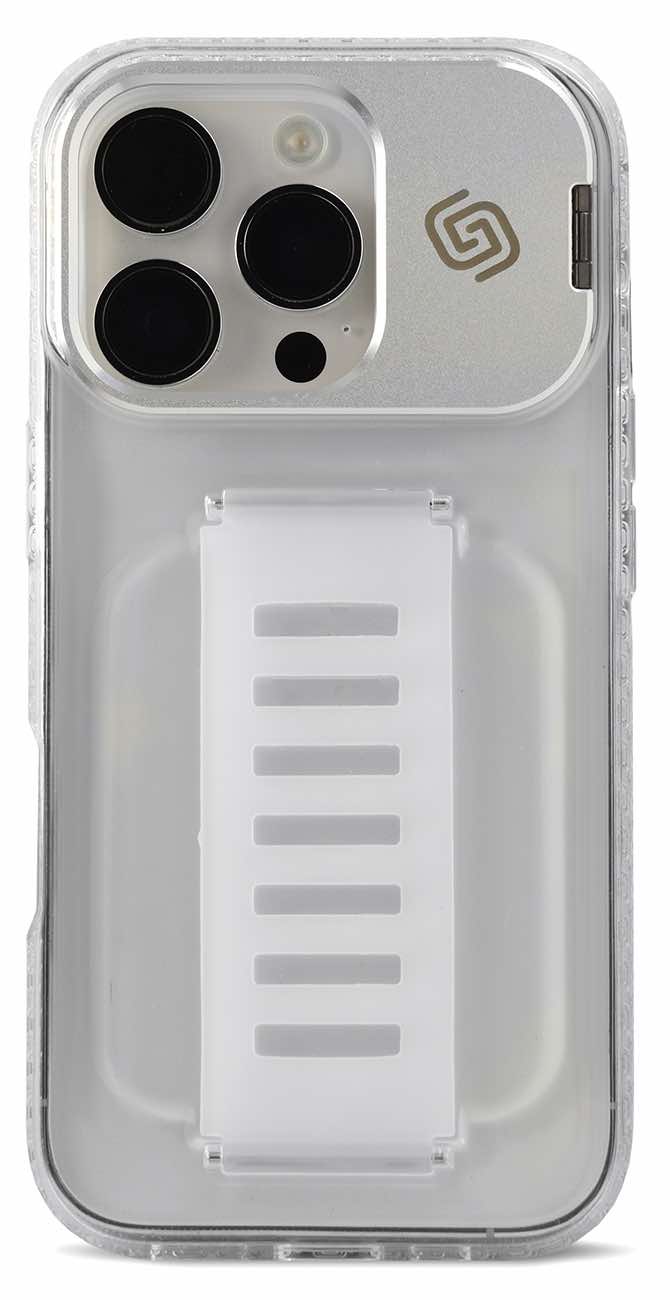 Grip2u Boost Case for iPhone 16 Pro / Built-in Grip & Stand / Drop Resistant / Clear