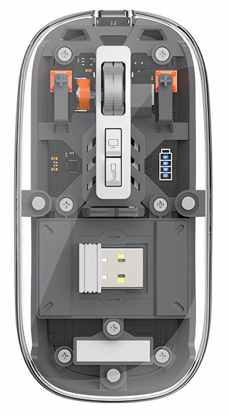 WiWU Crystal Wireless Mouse / Lightweight & Comfortable / Transparent Black