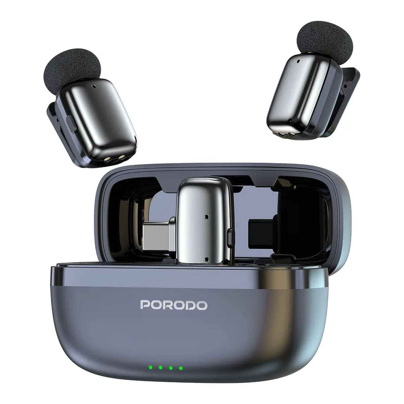 Porodo Wireless Mic / With Type-C connector / Noise Cancellation / 25 Hours of Use