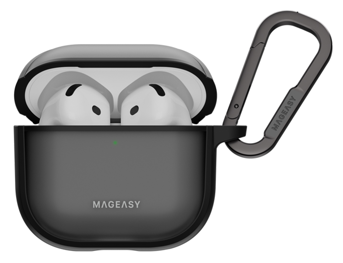 كفر MagEasy Roam لسماعة ابل AirPods 4 / يحمي من الطيحات / اسود شفاف