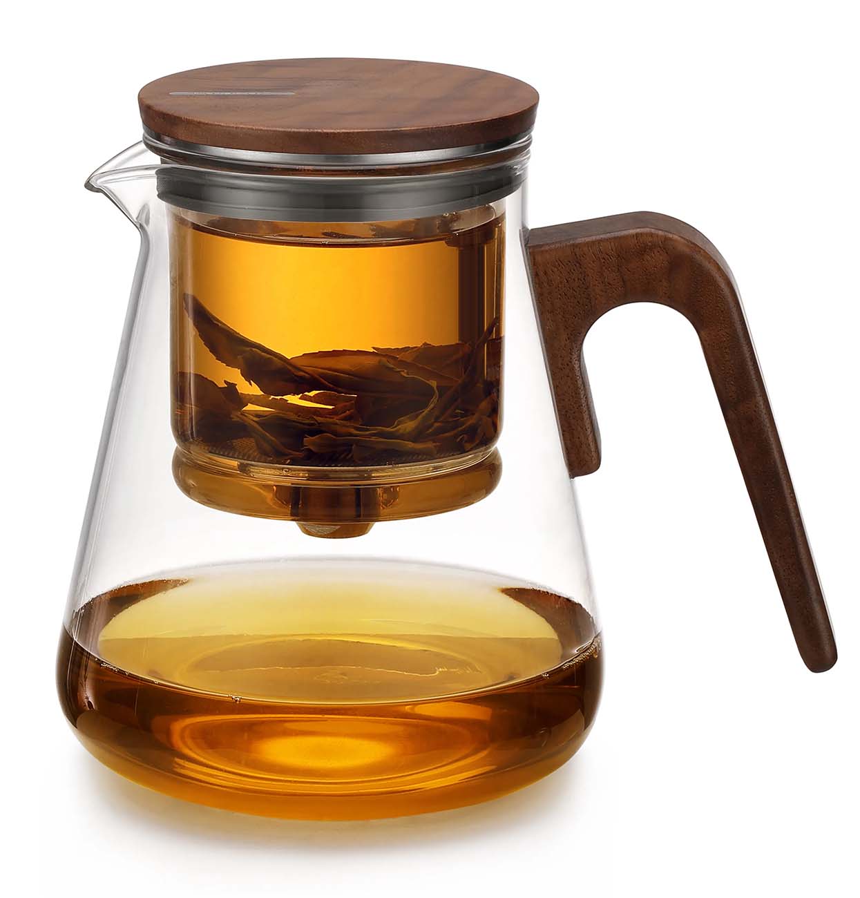 Glass Tea Brewing Cup / With Magnetic Lid + Glass Filter / 800ml Capacity