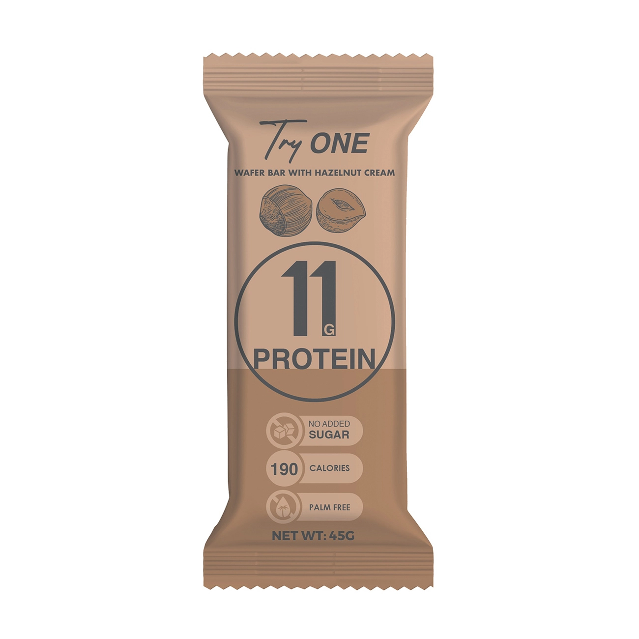 Try One Protein Wafer with Hazelnut Cream / 4 Pieces / 45g in Qatar