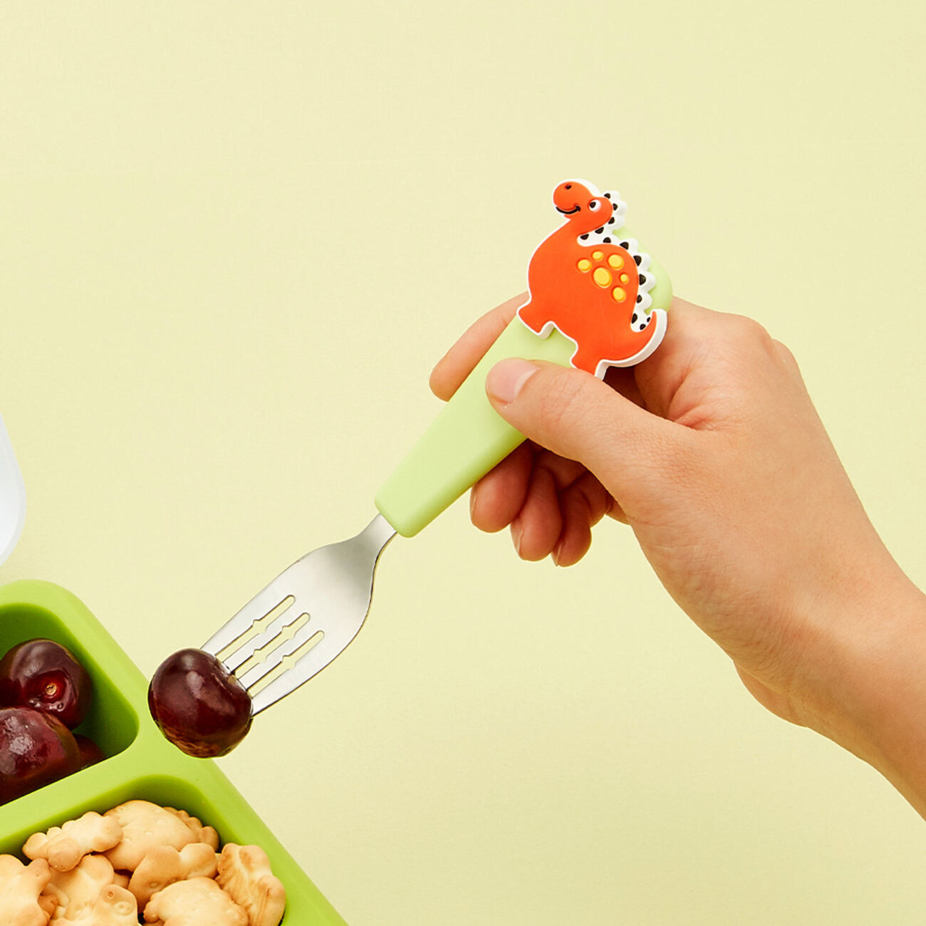 ملعقة و شوكة FlexWarez للاطفال من Flex & Lock / اخضر