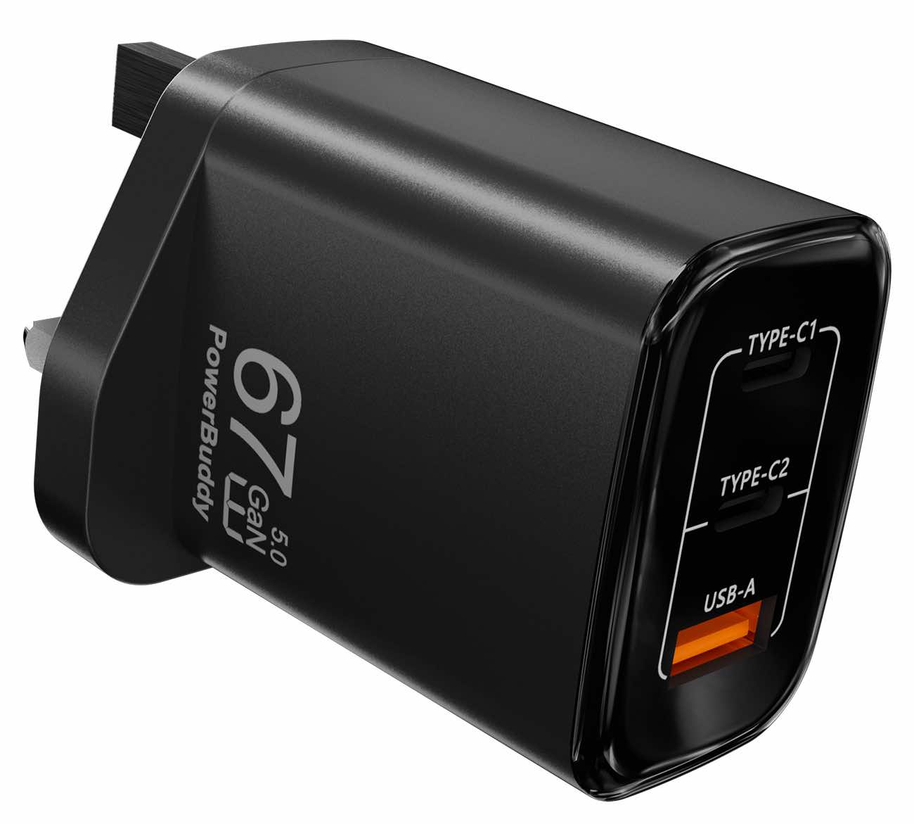 SwitchEasy PowerBuddy GaN Charger / With 2 Type-C & 1 USB Ports / 67W Power