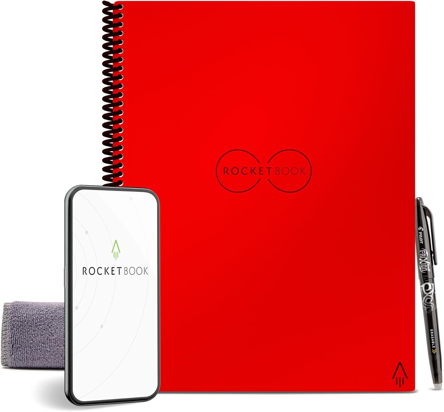 Rocketbook Core Smart Notebook / Reusable / Includes Pen / Size 8.8 x 6 inches / Atomic Red