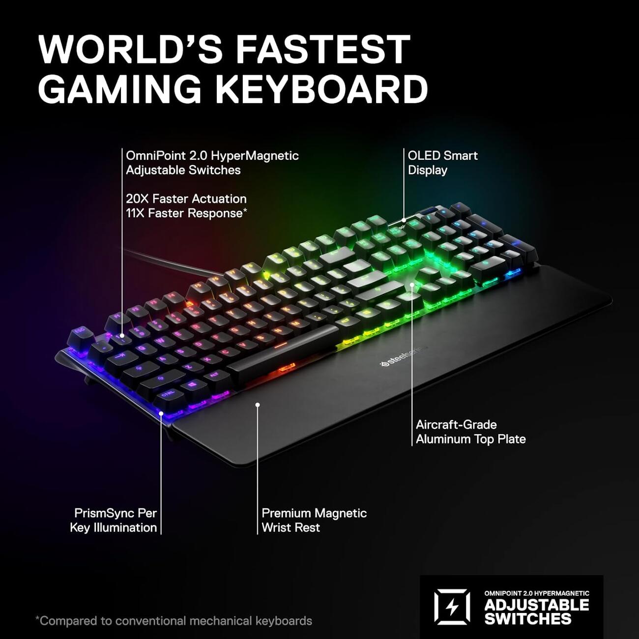 Apex Pro SteelSeries Gaming Keyboard With RGB Lighting & Fast Keys in Qatar